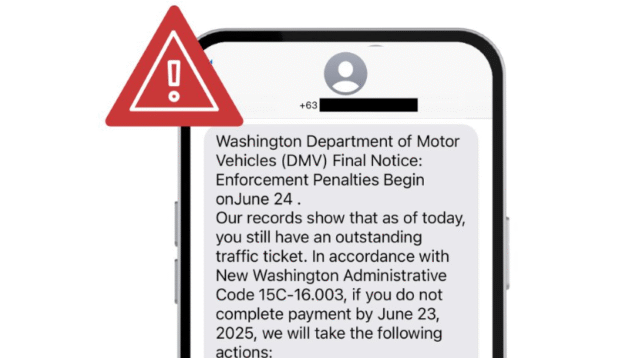 'Ignorar ou excluir': as mensagens de texto do ingresso de trânsito são uma farsa, os motoristas do estado de Washington alertaram