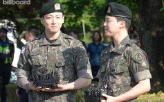 Jimin e Jung Kook, do BTS, aparecem em Yeonncheon, Coréia do Sul, depois de receber alta do Serviço Militar obrigatório em 11 de junho de 2025.