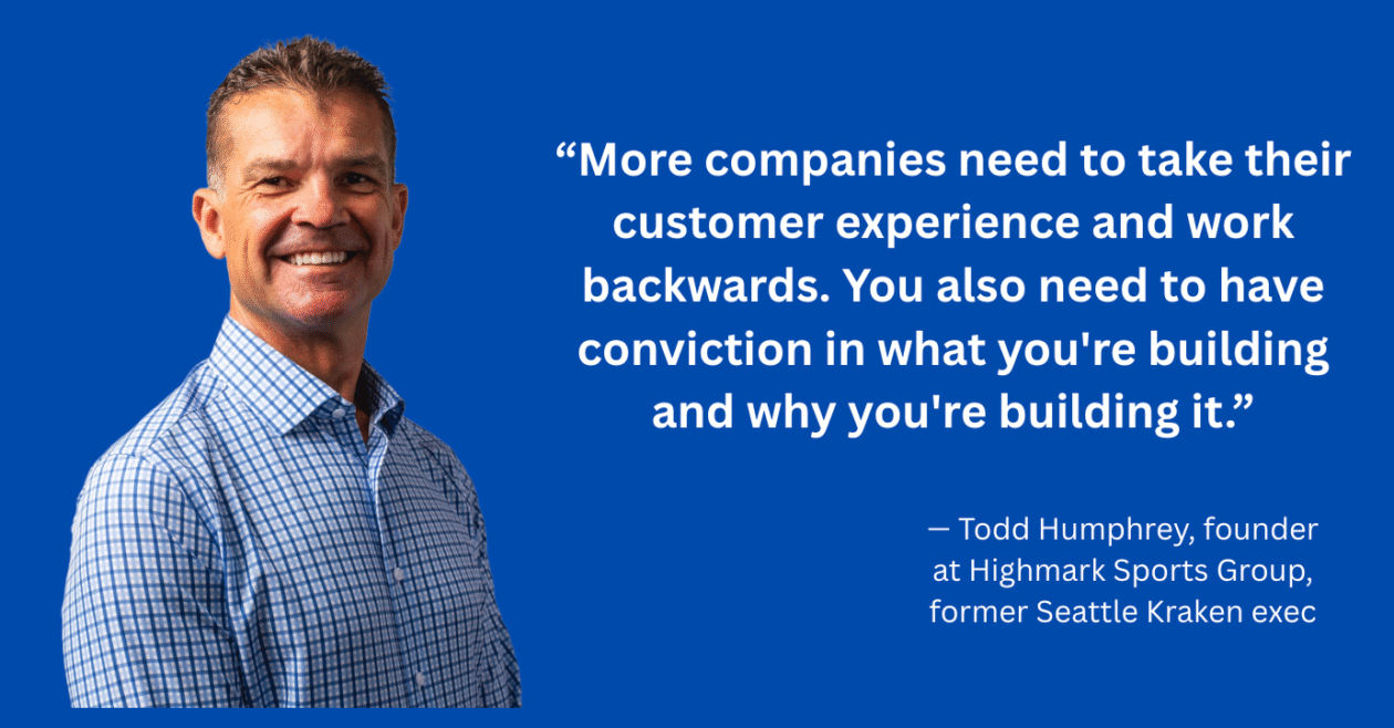 O ex-executivo da Kraken, Todd Humphrey, lança empresa para melhorar a experiência do cliente nos esportes e muito mais