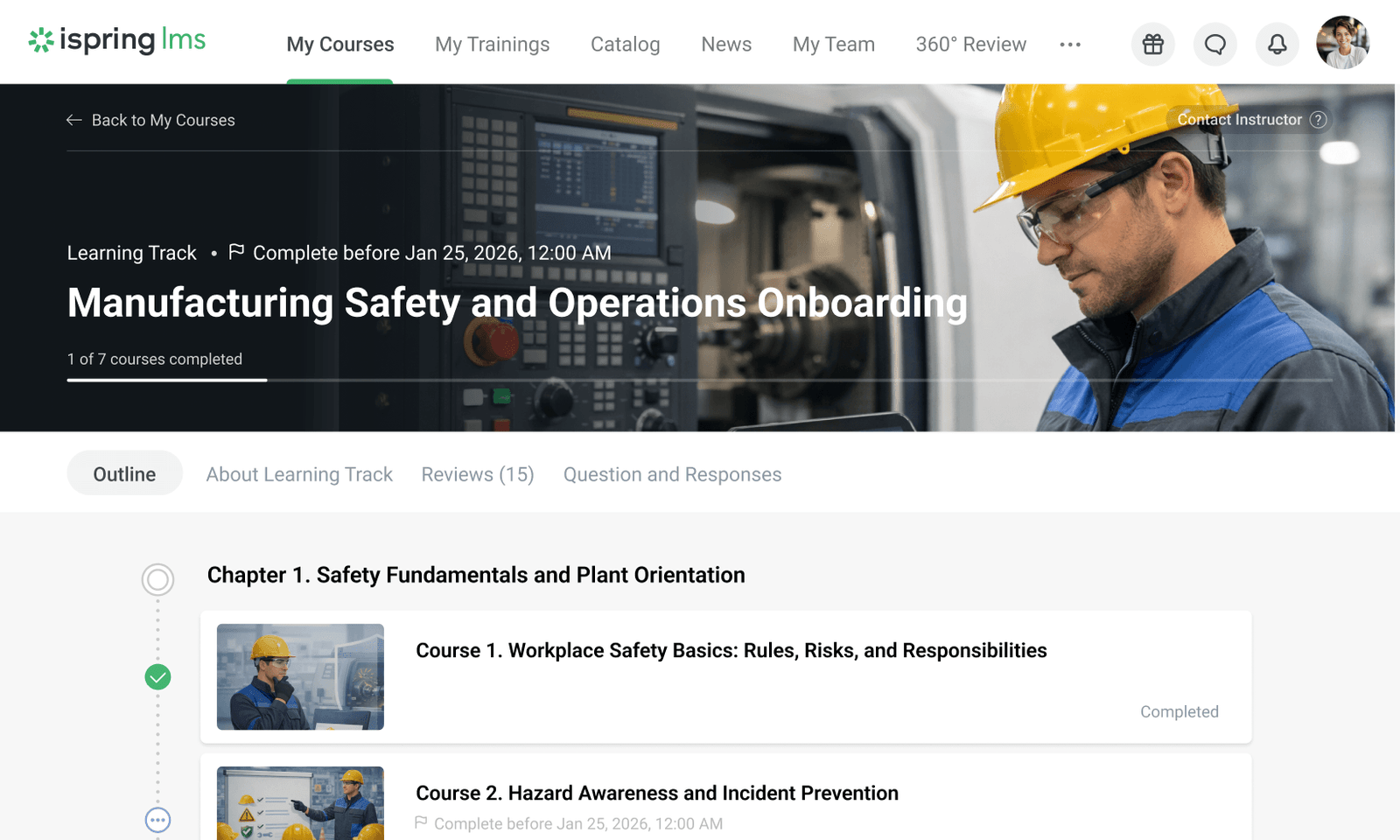 No iSpring LMS, você pode criar caminhos de aprendizagem.