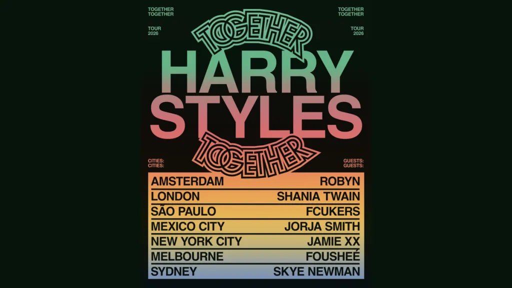 Residência global de Harry Styles visitando 7 cidades