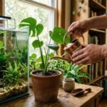 A mistura caseira com água de aquário suja que age como fertilizante potente e ajuda as plantas aquáticas a prosperarem