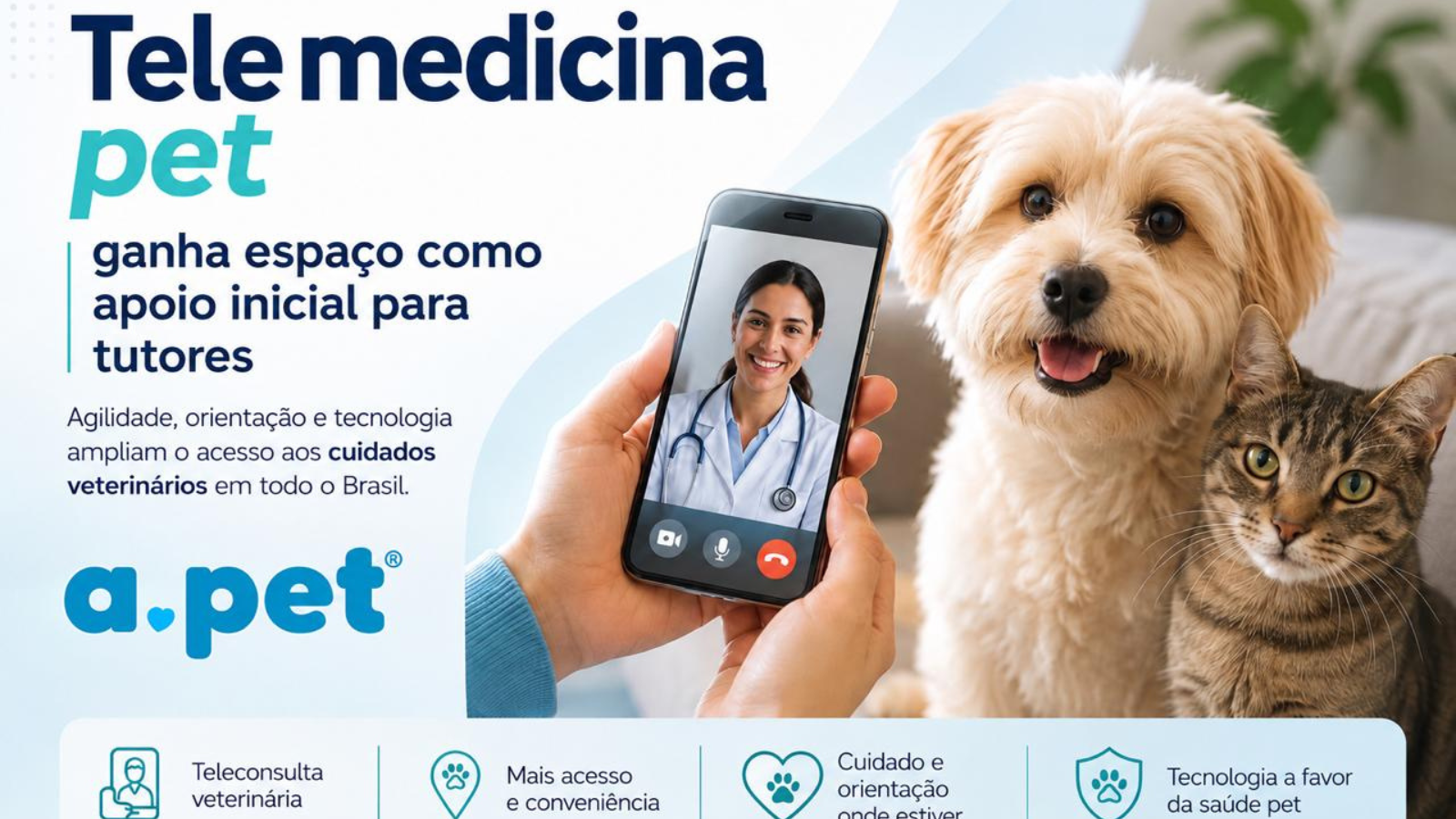 A telemedicina veterinária vem se consolidando como uma ferramenta complementar no cuidado com cães e gatos, ampliando o acesso à orientação especializada.