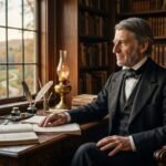 Frase do dia de Ralph Waldo Emerson, filósofo americano e transcendentalista: "Não vá aonde o caminho leva; vá onde não há caminho e deixe um rastro”