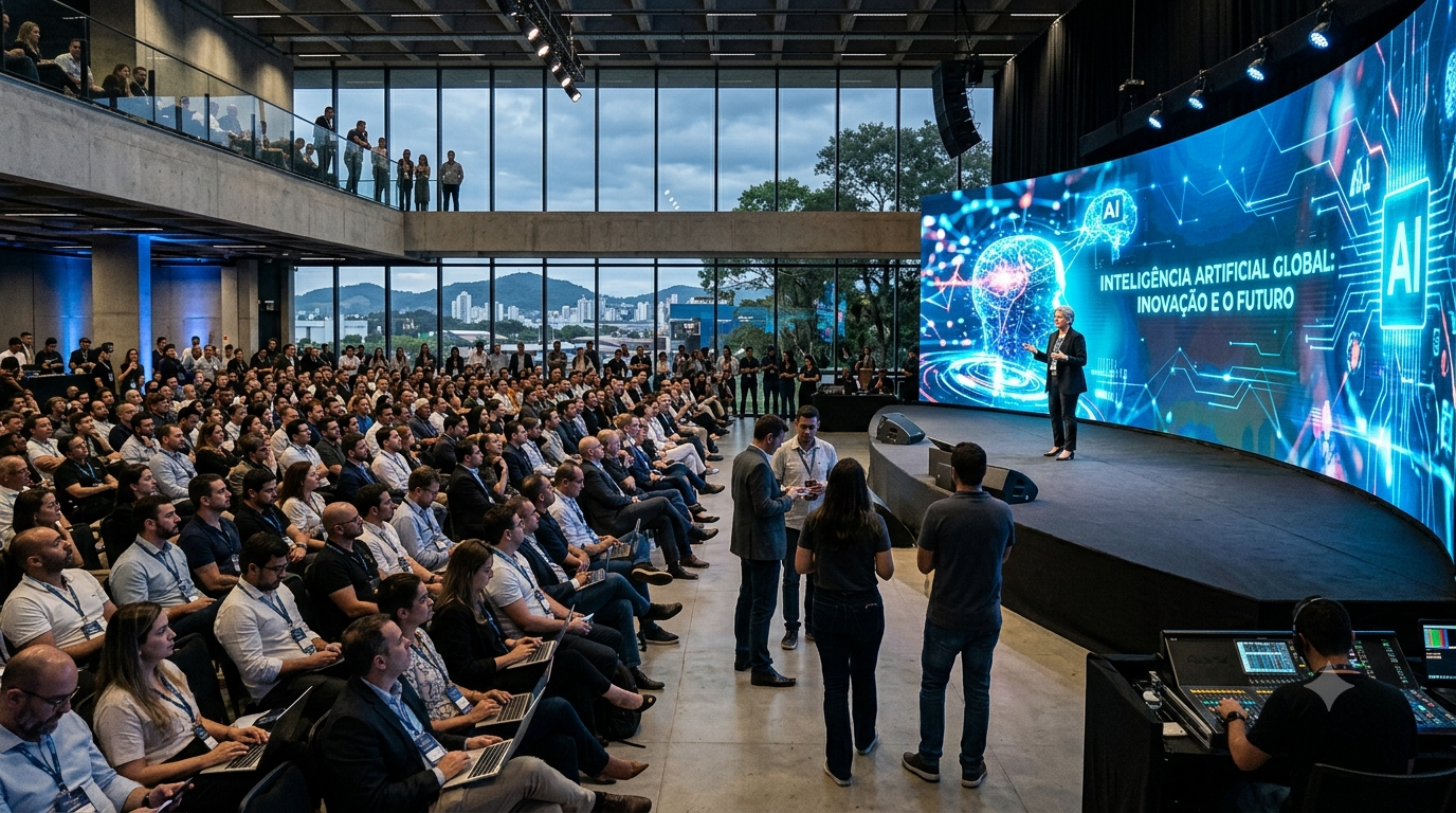 O Summit de Inteligência Artificial Brasil 2026 reuniu mais de 4.500 participantes de todos os estados brasileiros e de dez países, consolidando Joinville (SC) como um dos principais polos de debate sobre Inteligência Artificial, inovação e tecnologia na América Latina.
