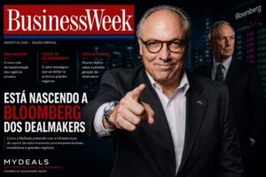 Ricardo Bellino em destaque na apresentação da MyDeals, plataforma voltada à organização do capital de relacionamento e à conexão de oportunidades de negócios.
