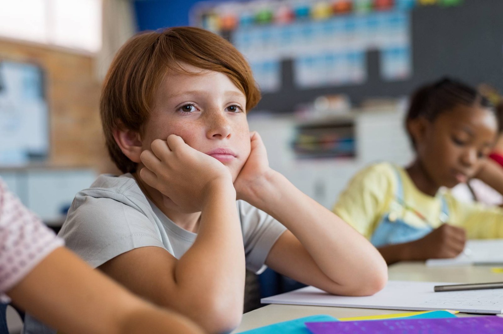 Bored student in classroom