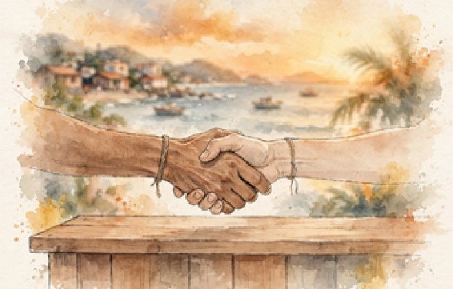 O aperto de mãos