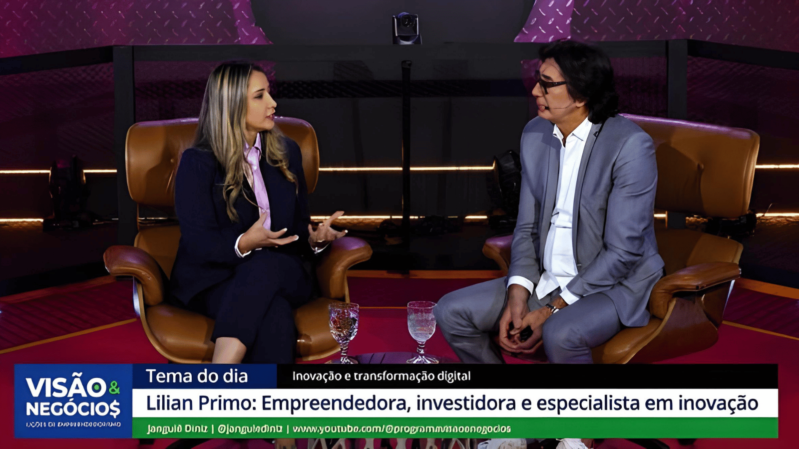 Lilian Primo conversa com Janguiê Diniz no programa Visão & Negócios sobre liderança, inovação e os desafios do crescimento empresarial sustentável.