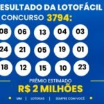 Resultado da Lotofácil de hoje: veja os números e o rateio do concurso 3794, que pode pagar R$ 2 milhões (quinta-feira, 01/10)