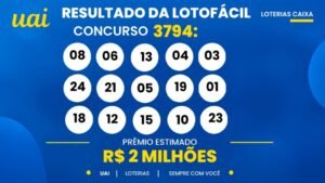 Resultado da Lotofácil de hoje: veja os números e o rateio do concurso 3794, que pode pagar R$ 2 milhões (quinta-feira, 01/10)