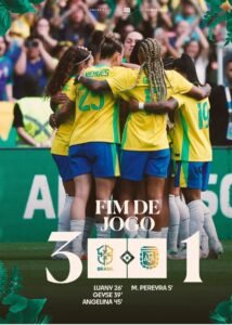 Seleção feminina faz 3 a 1 na Argentina em primeiro jogo no